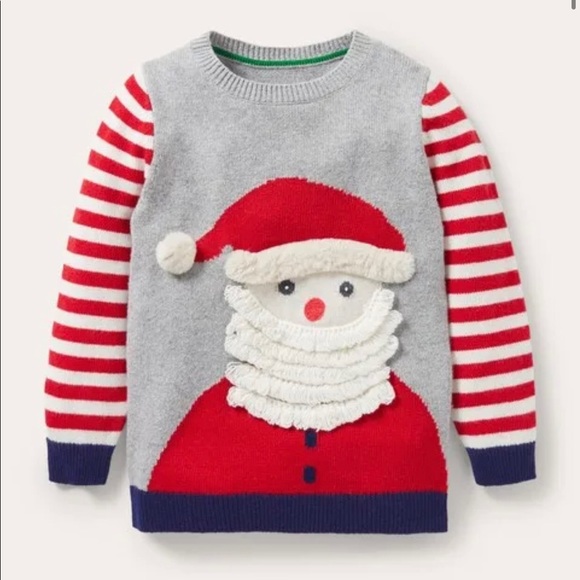 NEW Mini Boden Festive Graphic Crew Sweater